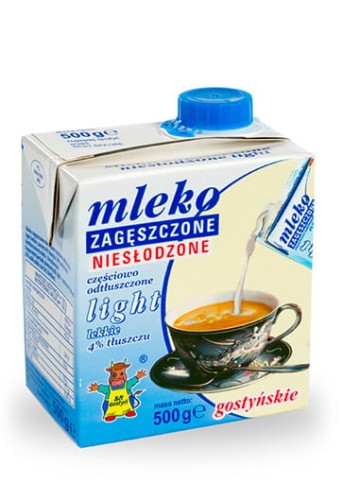SM Gostyń - Mleko zagęszczone niesłodzone gostyńskie light 4% tłuszczu - 500 g