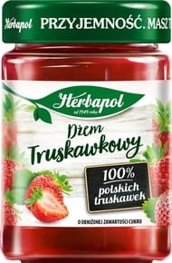 Herbapol Dżem truskawkowy o obniżonej zawartości cukru - 280 g