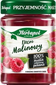 Herbapol Dżem malinowy o obniżonej zawartości cukru - 280 g