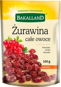 Bakalland - Żurawina całe owoce - 100 g