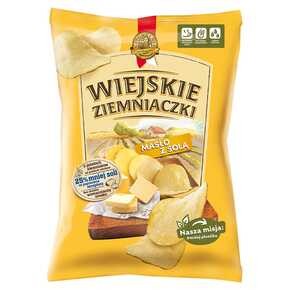 Wiejskie Ziemniaczki - Chipsy ziemniaczane o smaku masła z solą - 130 g
