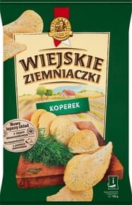 Wiejskie Ziemniaczki - Chipsy ziemniaczane o smaku koperku - 130 g