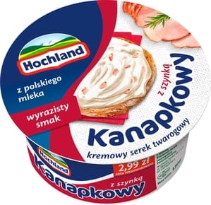 Hochland - Kanapkowy Kremowy serek twarogowy z szynką - 130 g