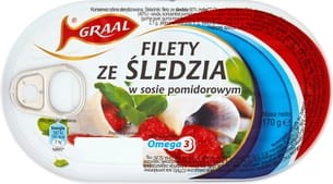 GRAAL - Filety ze śledzia w sosie pomidorowym - 170 g