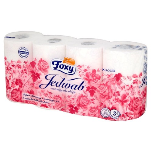 Foxy Jedwab Papier toaletowy trójwarstwowy - szt (8 rolek)