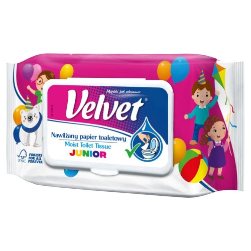 Velvet Junior - Nawilżany papier toaletowy - szt (42 sztuki)