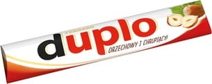 Wafel z orzechowym nadzieniem pokryty mleczną czekoladą