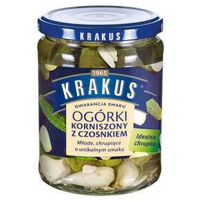 Krakus - Ogórki korniszony z czosnkiem - 500 g