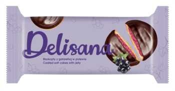 Delisana - Biszkopty z galaretką o smaku czarnej porzeczki - 135 g