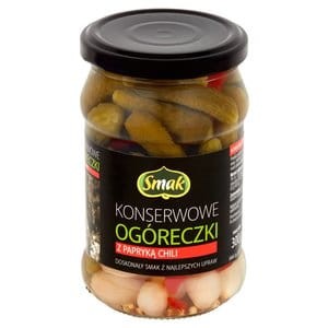 Smak - Konserwowe ogóreczki z papryką chili - 300 g